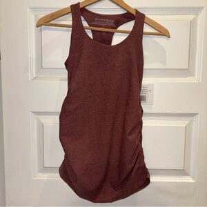 Beyond Yoga S Beyond the Bump Side Ruched Racerback Maternity Tank Brown Siebr